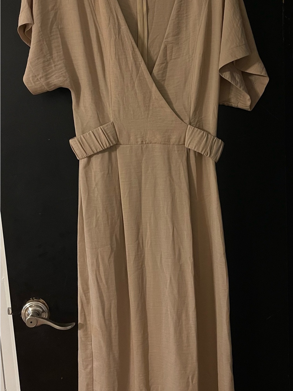 ASOS Beige Wrap-Front Midi Dress